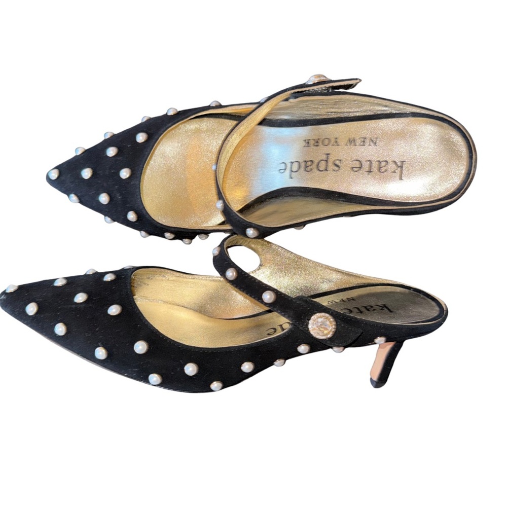 Kate Spade Marisol Faux Pearl Suede Mules Size 8 - Picture 3 of 9